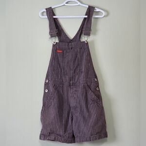 Vintage 90's Ikeda Plaid Shortalls Overalls  **Rare**  Sz XS